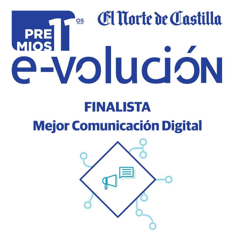 Sello de Finalista en Mejor Comunicación Digital en los Premios evolución Digital 2019