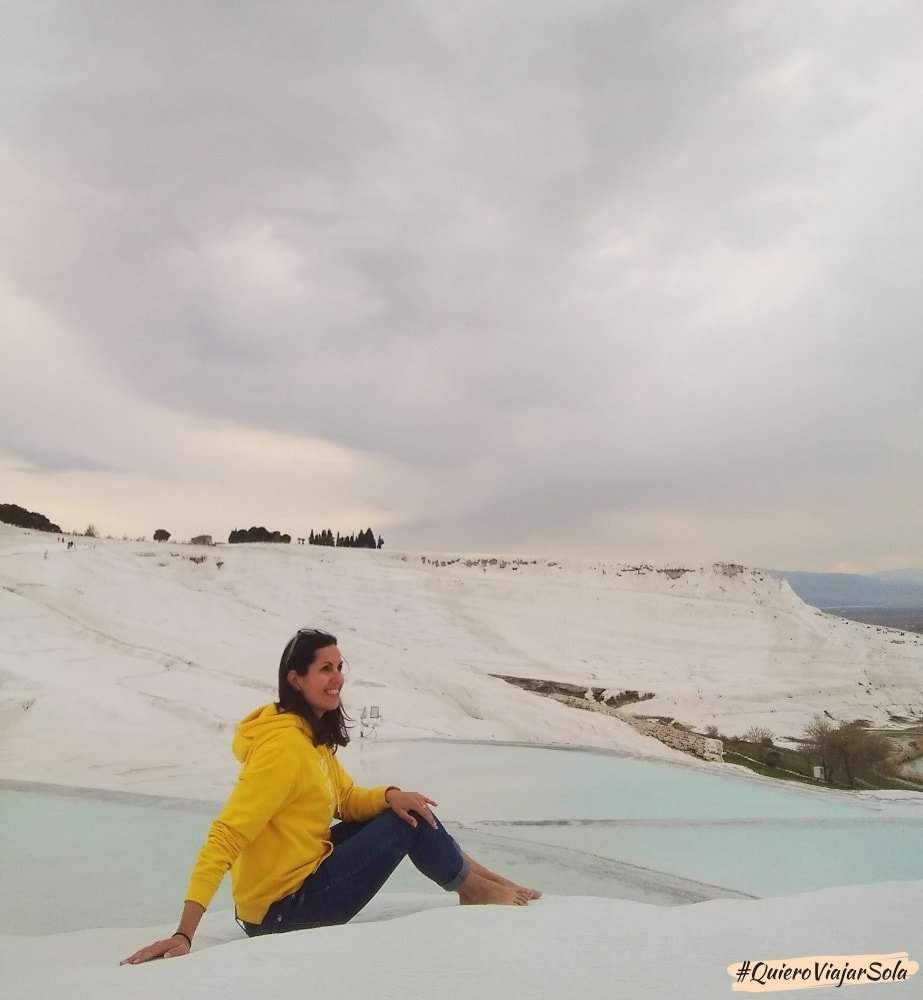 Yo en las piscinas de Pamukkale