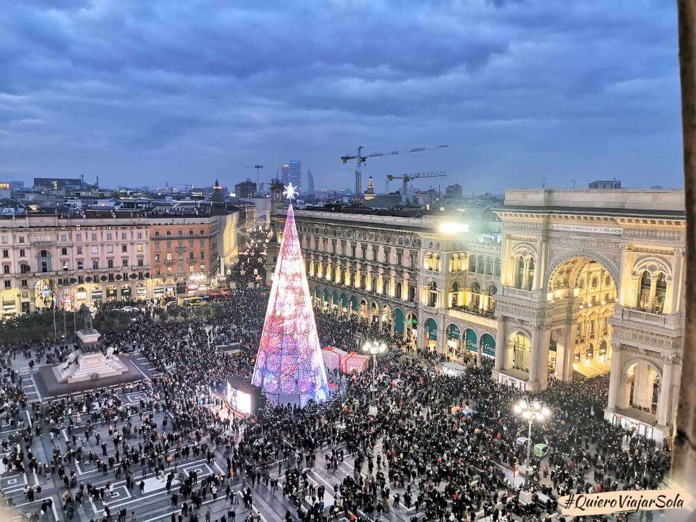 Plaza del Duomo en Navidad