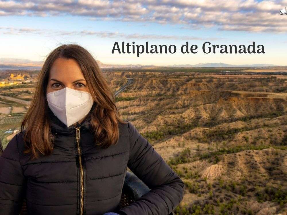 Yo volando en globo sobre el Altiplano de Granada