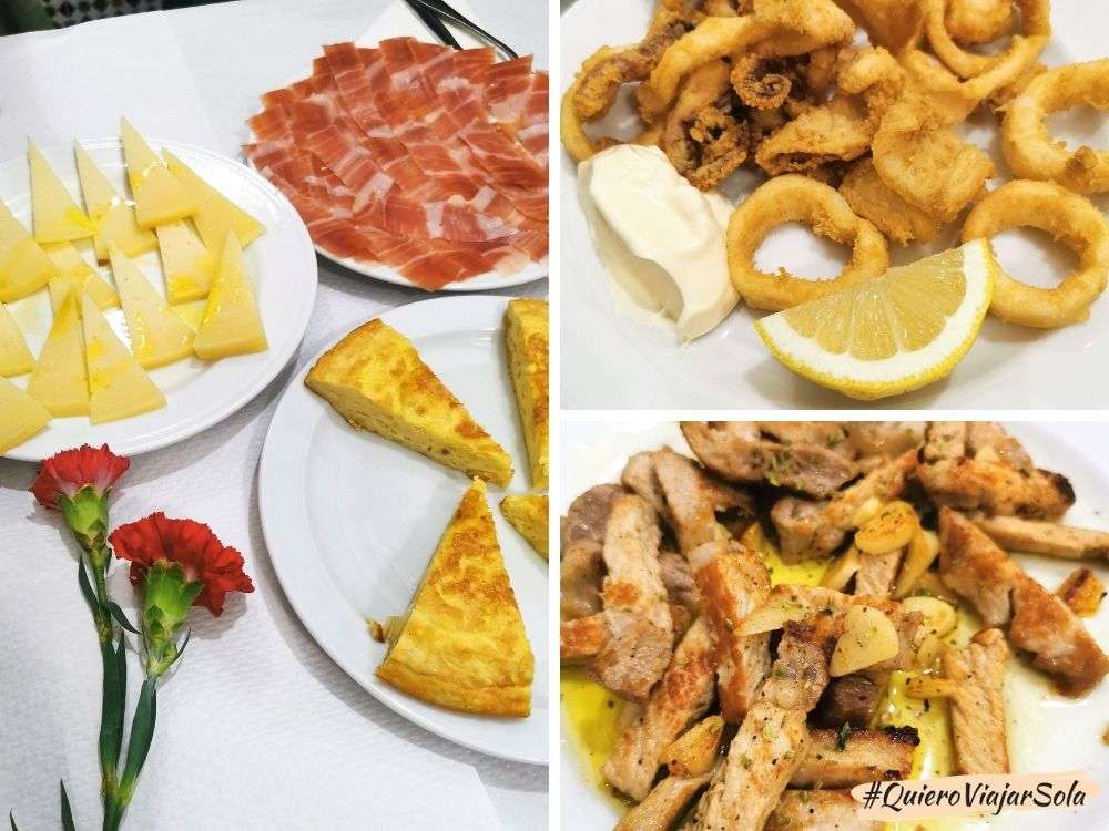 Diferentes platos que probé en el restaurante Los Moriscos