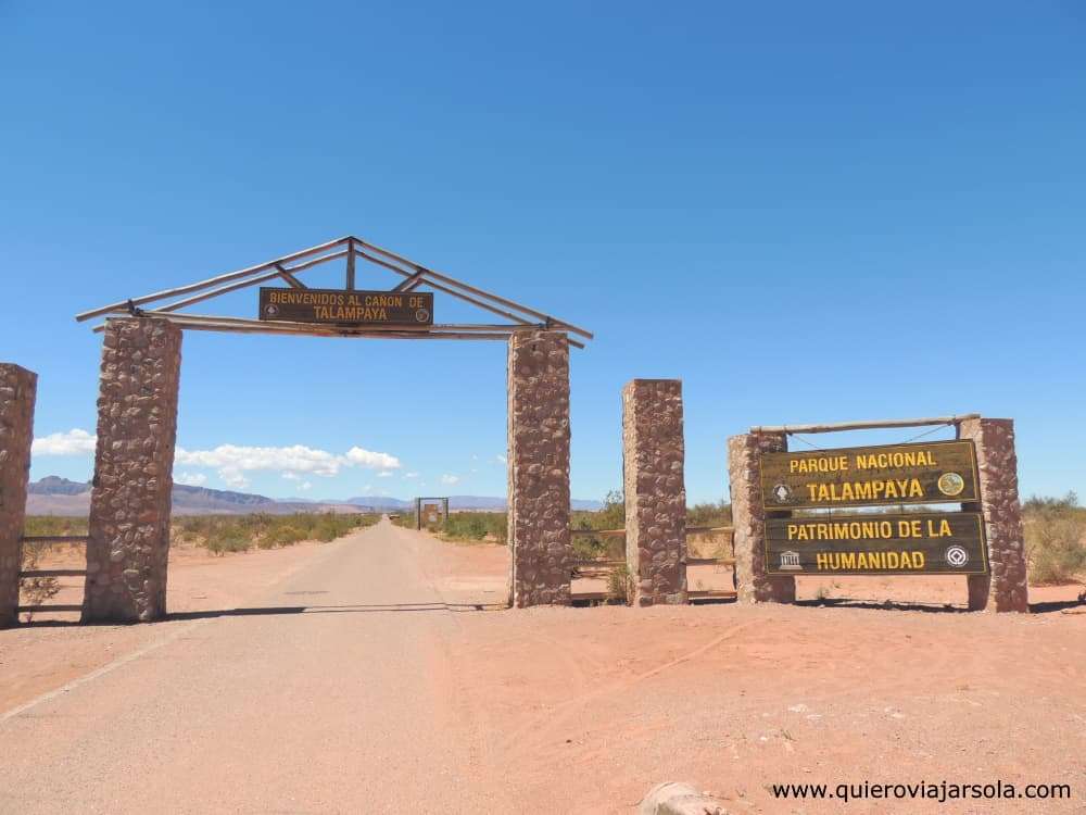 Entrada del Parque Nacional Talampaya