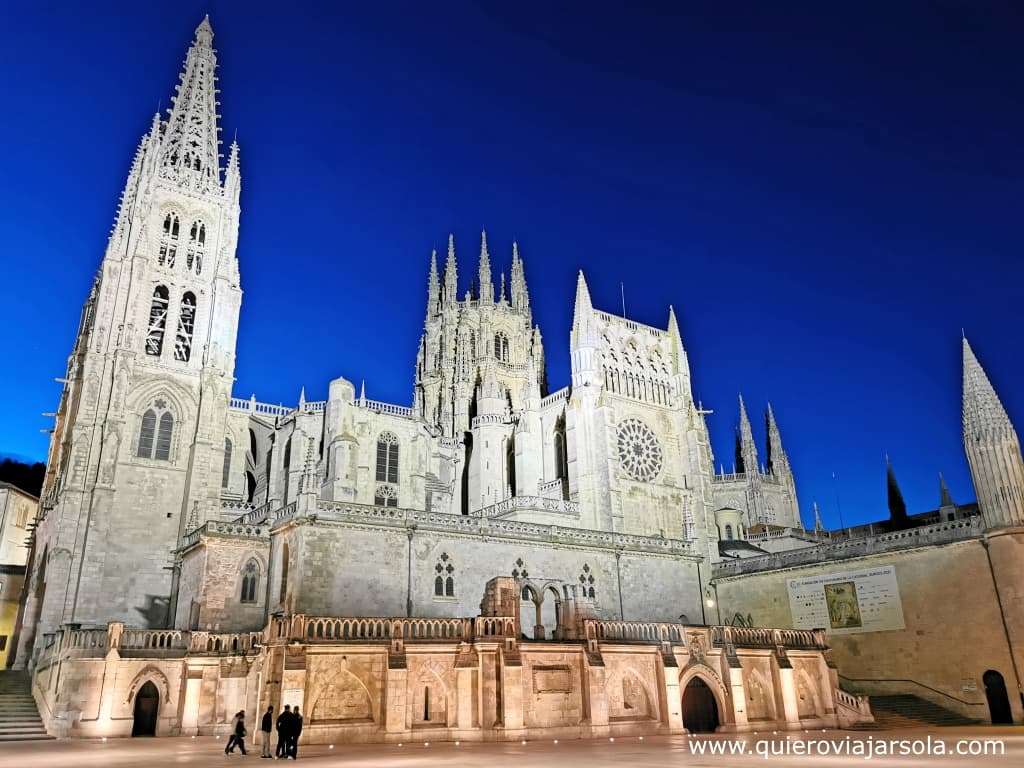 Vista nocturna de la Catedral de Burgos