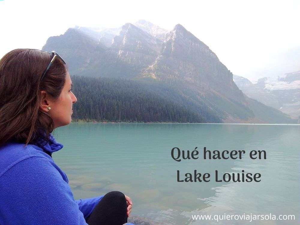 Yo a orillas del lago Louise