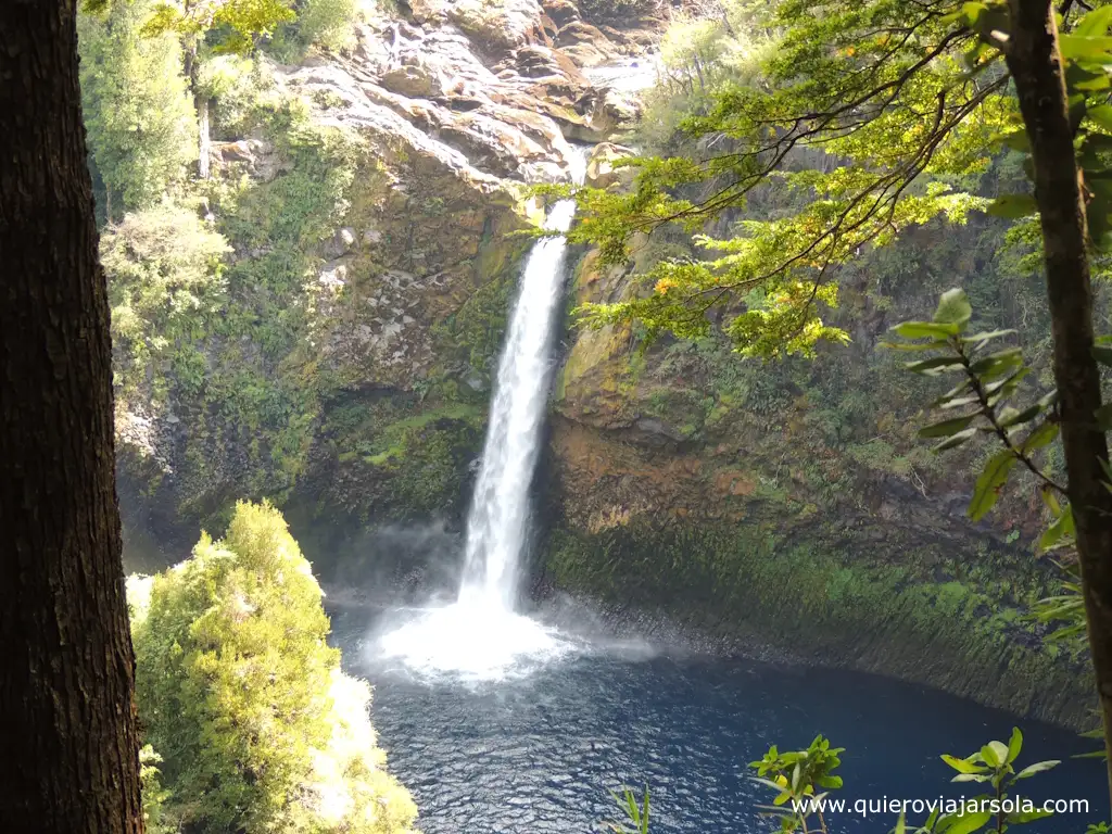 Vista del Salto el Puma desde un mirador en Huilo Huilo