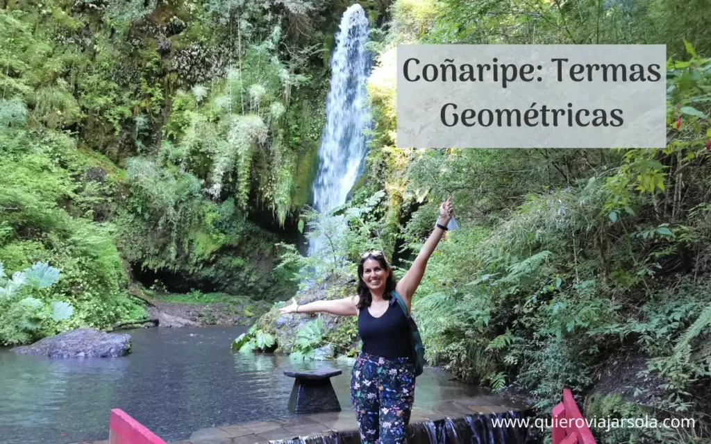 Yo en la cascada de las Termas Geométricas de Coñaripe