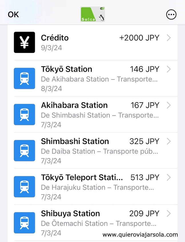 Pagos con mi tarjeta Suica en mi viaje a Japón