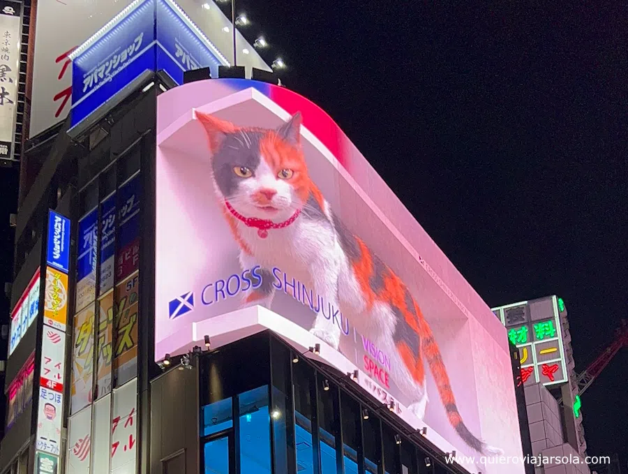 Gato en 3D en el cruce de Shinjuku